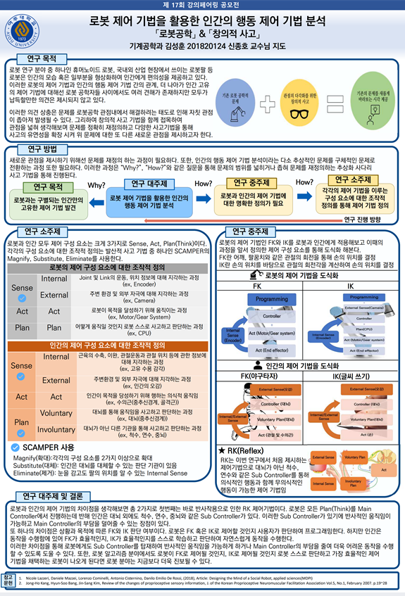 로봇 제어 기법을 이용한 인간의 행동 제어 기법 분석